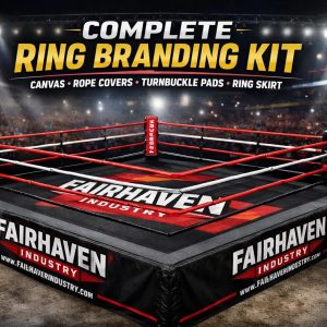 Complete Ring Branding Kit – Canvas, Rope Covers, Skirt & Corner Pads for Wrestling, Boxing, MMA