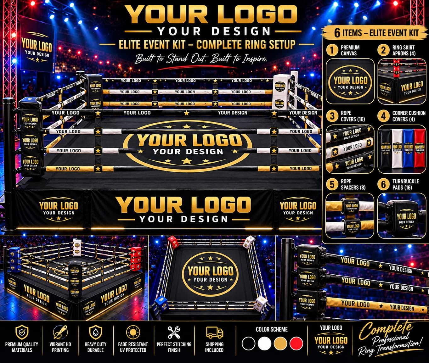 Custom Professional Ring Canvas Mat Cover