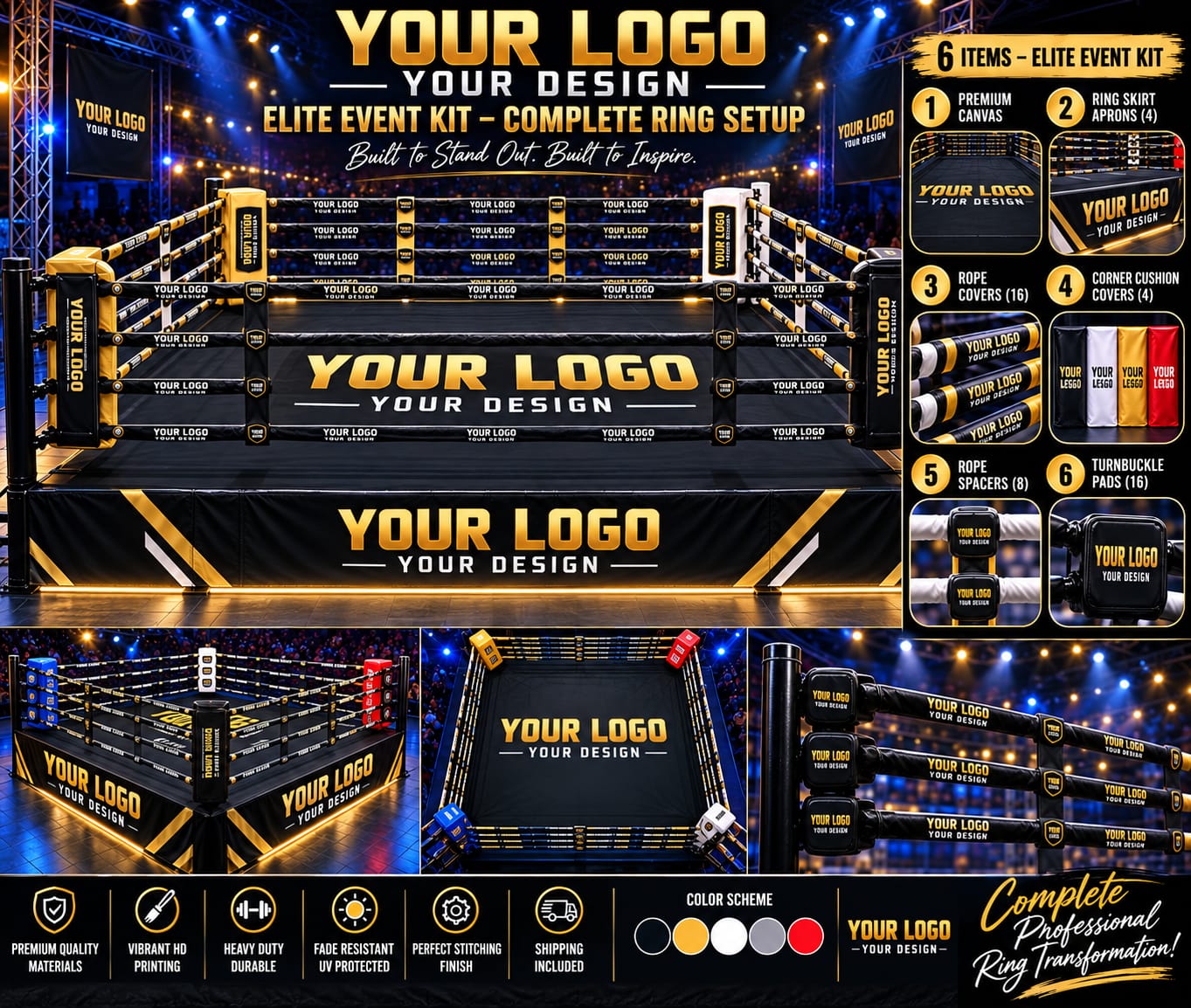 Custom Professional Ring Canvas Mat Cover - Image 6