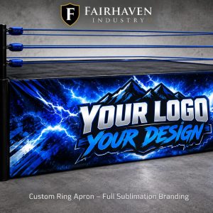 Custom Ring Skirts / Aprons | Boxing Wrestling MMA with Logo | Full Color Sublimation Branding Cover